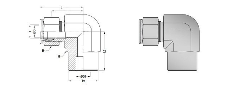 Pipe Gauge 90° Syphon Main View